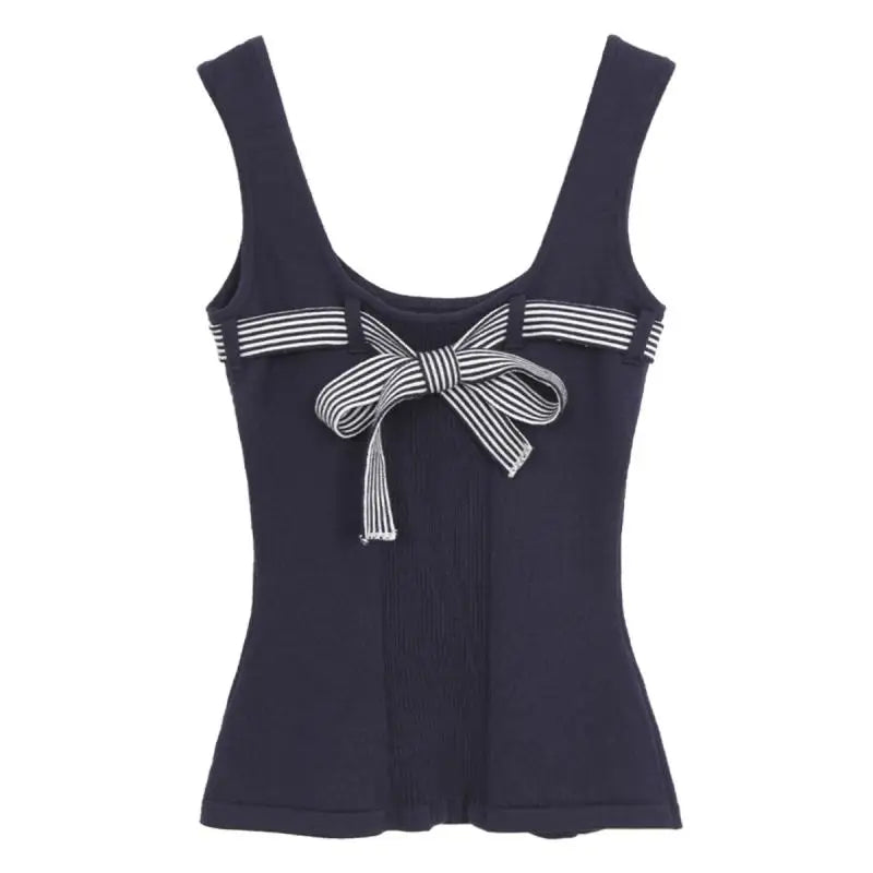 BXOXO Summer Y2k Vintage Tank Tops Sleeveless Streetwear Knit Crop Tops Patchwork Outwear T Shirt Women Backless 2000s