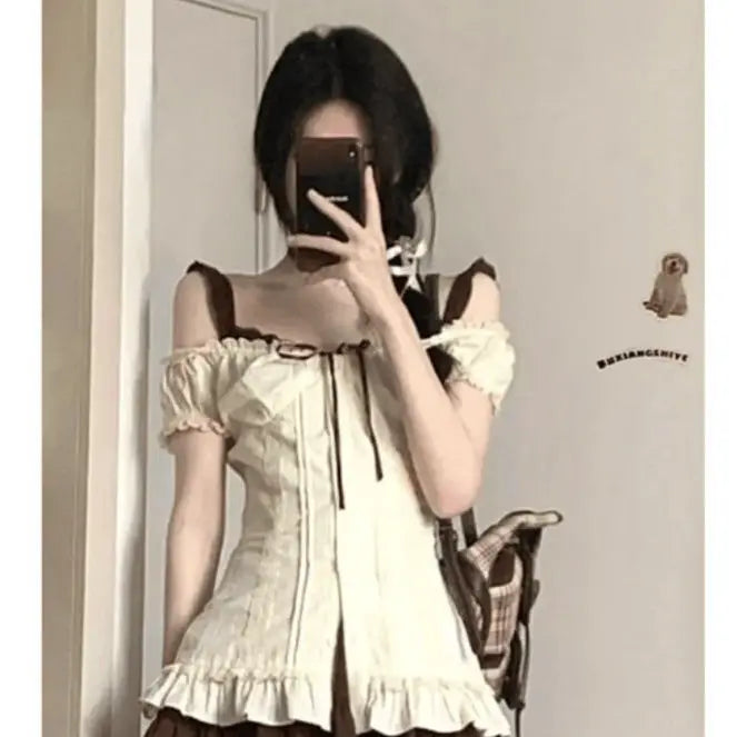 BXOXO Elegant Vintage High Waist Vest Dress for Women+ Y2k Long Sleeve Cardigan Tops Mujer 2025 Early Autum New Two Piece Sets