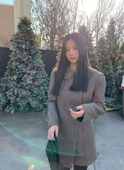 Bxoxo Faux Wool Suit Coats Women Y2K Winter Thick Warm Double Breasted Casual Jackets Korean Streetwear Lapel All Match Female Outwear