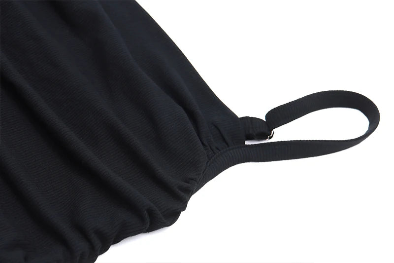 Bxoxo Spaghetti Straps Ruched Tank Top Casual All-matching Low-cut Backless Crop Tops Simple Underwear Bodycon Corsets