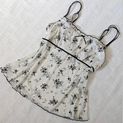 BXOXO Women's Sleeveless Camisole Vintage Street Fashion Casual Hip Hop Rock Punk Chic Bowknot Harajuku Aesthetic Baby Ladies Crop Top