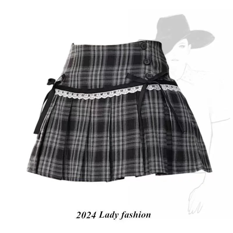 Bxoxo Summer 2000s Kawaii Sweet Y2k Mini Skirt Woman Japanese Style Bow Cute Skirt Outwear Casual Fashion Skirt Hot Girls Chic