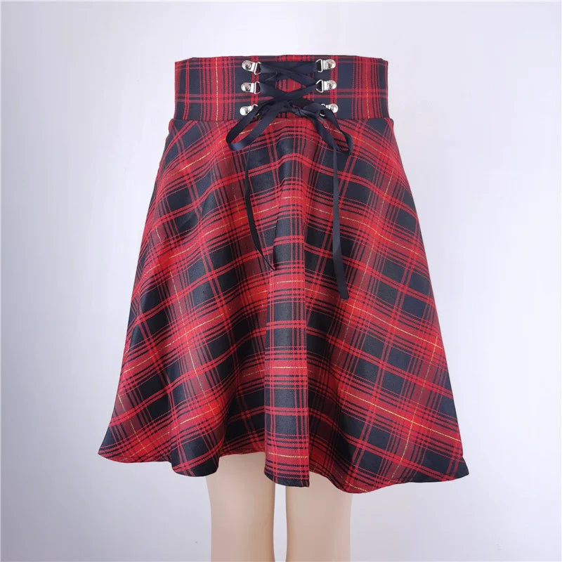 Bxoxo Gothic Black Skirt Japanese-Style Hipster Black JK Bubble Women's Lace-up Back Zip Ins Girl's Pleated Mini Skirt
