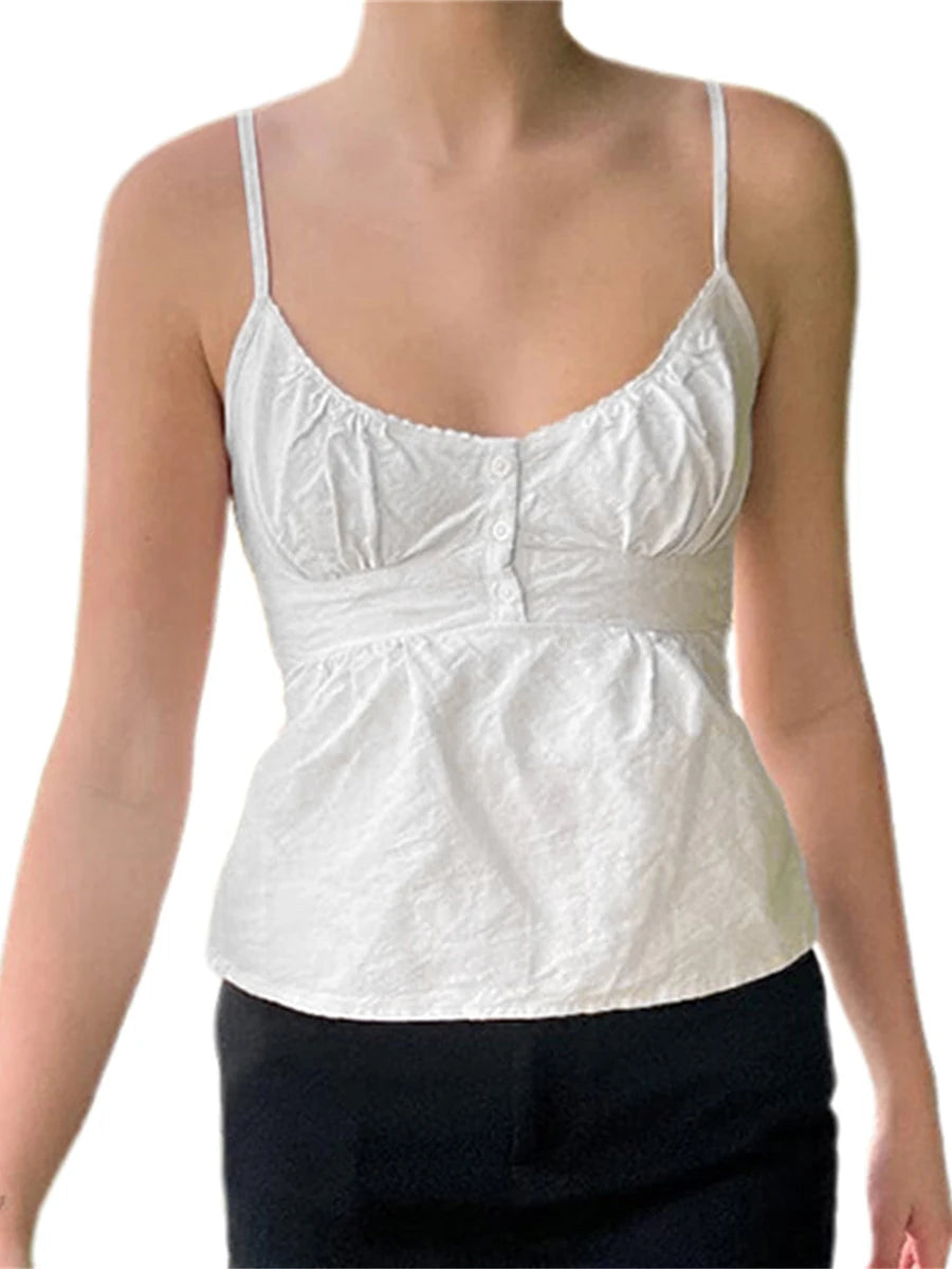 BXOXO Y2k Coquette Babydoll Crop Peplum Camisole Women Cute Lace Ruffle Trim Low Cut Floral Gingham Spaghetti Strap Tank Going Out Top