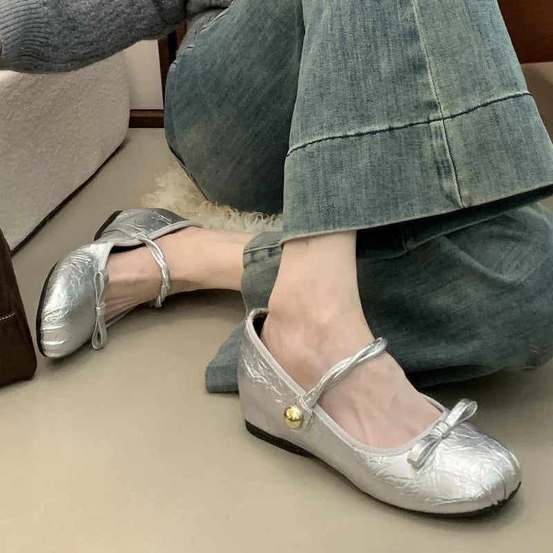Bxoxo Women Mary Jane Loafers Shoes Flats Dress Bow Sandalias Women Summer 2025 Designer Fashion Sport Shoes Luxury Chaussure Femme