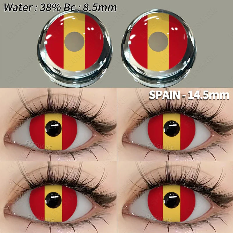 BXOXO 1 Pair Colored Contact Lenses Cosplay Colorful Contact Blue Eyes Contact Anime Red Lenses Halloween white Lenses