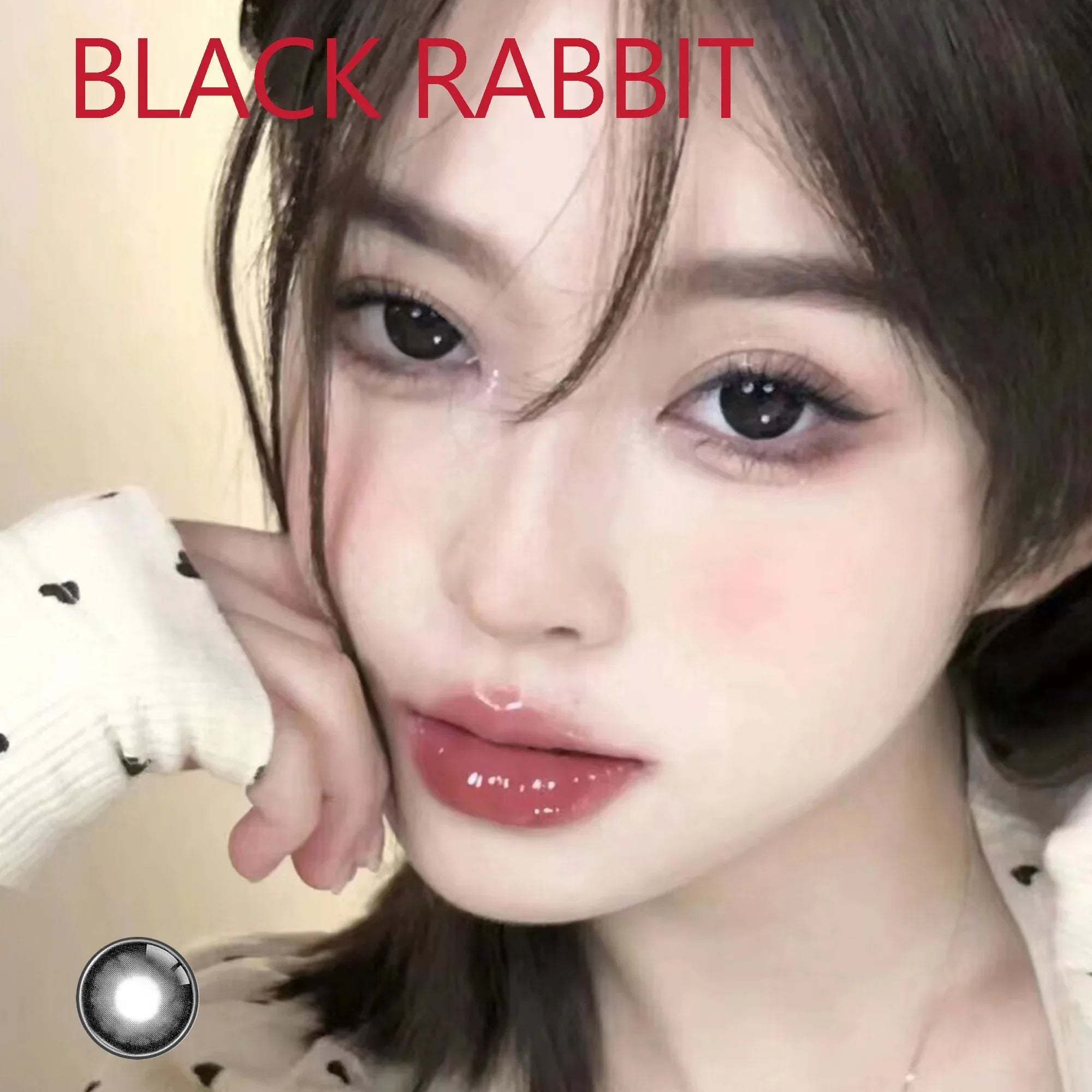 BXOXO Coslens 14.50mm Soft Contacts Lenses for Eye Color Change with Power Dolly Eyewear Accessories lentes de contacto Black Rabbit