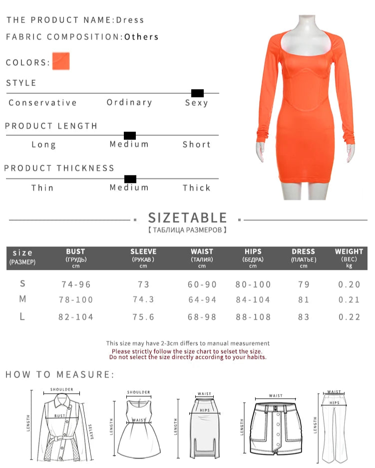 BXOXO Casual Solid Mini Dress Women Classic Basic Long Sleeve Square Neck Long Sleeve Skinny Vestidos Female Trend Autumn Robe
