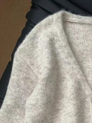 Bxoxo Soft Knit Cardigan for Women Korean Loose V Neck Single Breasted Casual Sweaters Sweet Bear Embroidery Preppy Solid Jumper New