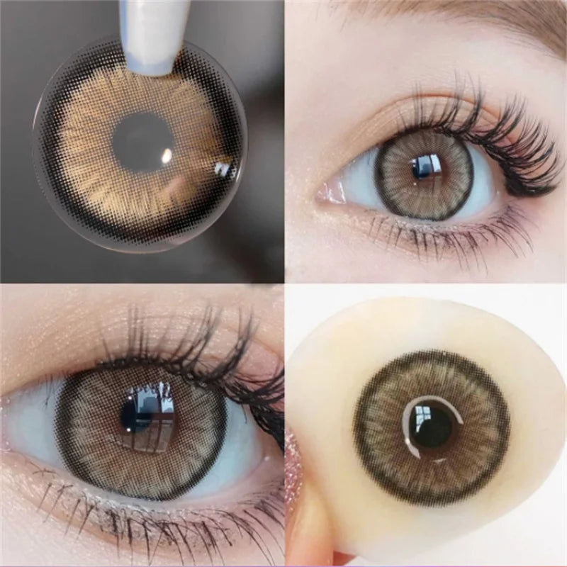 BXOXO 2Pcs Natural Color Contact Lenses for Eye with Myopia Power High Quality Eyes Contacts Lens Beautiful Pupil