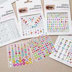 BXOXO 1Pcs Face Diamond Gem Sticker 5D Colorful Rhinestone Tattoo Eyeshadow Stickers fo Festival Nail Body Makeup Bling Jewel DIY Deco