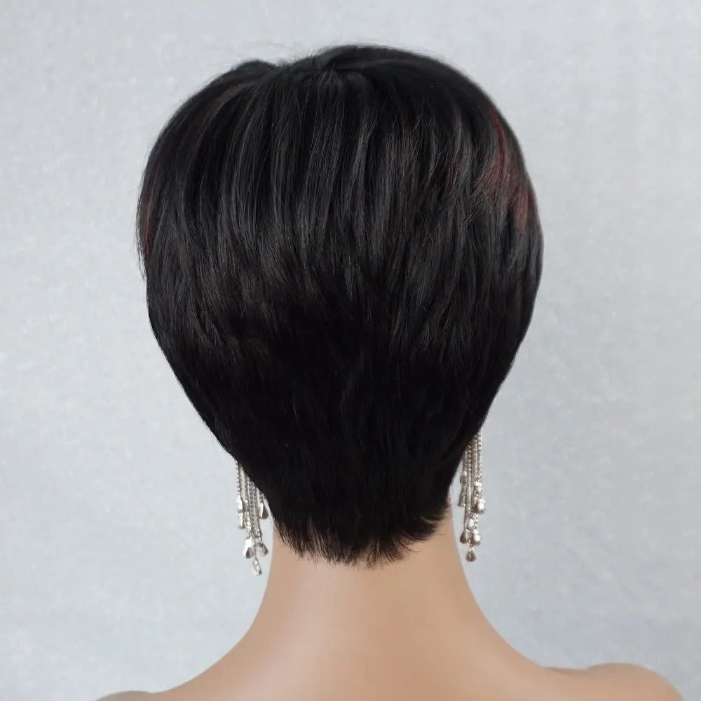 BXOXO Cut Wig for Black Women Human Hair Wigs for Black Women Short Bob Wig Human Hair Wigs with Bangs Short Wigs for Black Wome