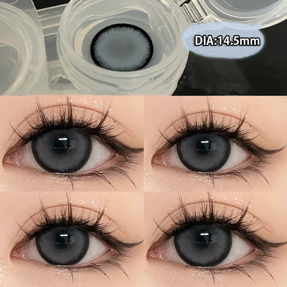 BXOXO 2Pcs Natural Eyes Contacts Lenses Myopia Prescription Circle Colored Lenses Beauty Pupil Makeup Lens Yearly