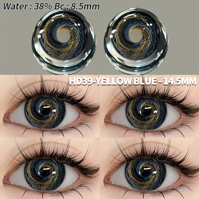 BXOXO 1 Pair Colored Contact Lenses Cosplay Colorful Contact Blue Eyes Contact Anime Red Lenses Halloween white Lenses