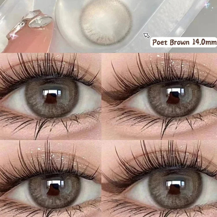 BXOXO Contact Lenses for Eyes with Degree 1 Pair Big Eye Lenses Brown Lenses Fog Pearl Lens Korean Lenses Natural Lenses