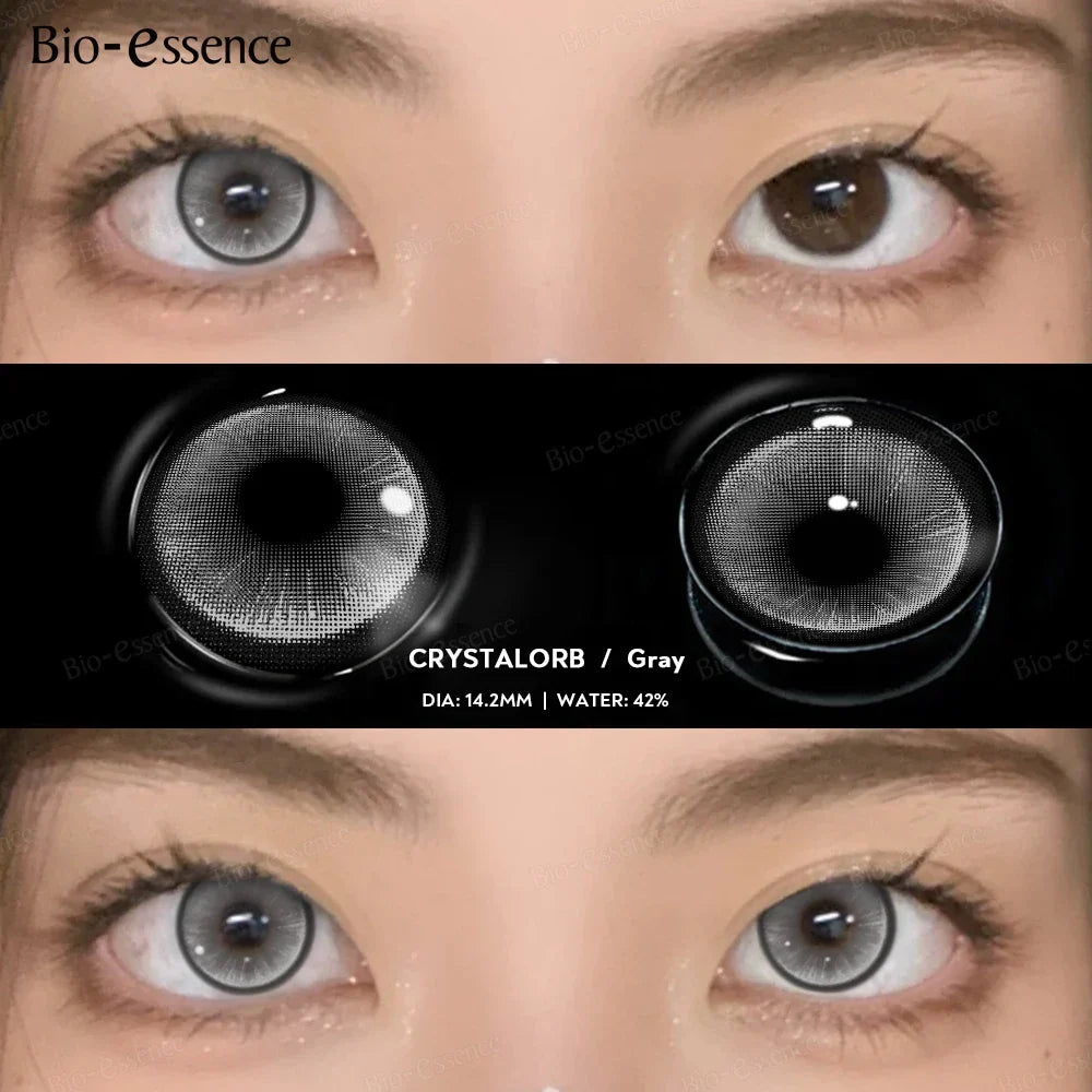 BXOXO 1 Pair Colorcon Korean Lenses Colored Contact Lenses for Eyes Green Eye Lenses Fashion Lenses Brown Contact