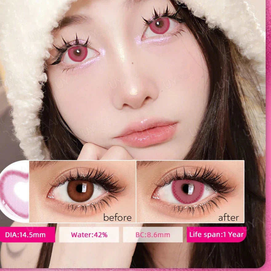 BXOXO 2pcs Halloween Colorful Contact Lenses Anime Cosplay Eye Lenses Multicolored Lenses Lenses White Black Red Lenses