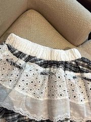 Bxoxo Y2K Plaid Patchwork Skirt Women Vintage Casual High Waist Streetwear Mini Skirts Retro Harajuku American Irregular Skirt