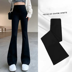 BXOXO Women Flare Pants Slim High Waist Solid Sexy Shark Flare Pants Fashion Casual Streetwear Elastic Butt Lift Skinny Leggings