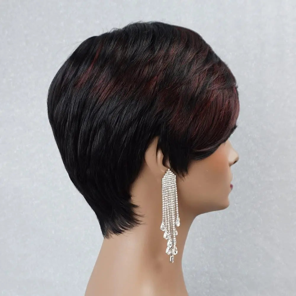 BXOXO Cut Wig for Black Women Human Hair Wigs for Black Women Short Bob Wig Human Hair Wigs with Bangs Short Wigs for Black Wome