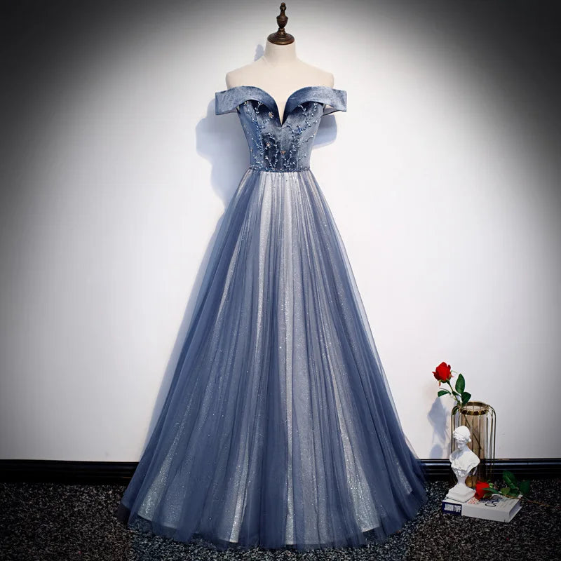BXOXO Beach Beading Evening Prom Dresses Lace Up Back V-Neck Simple Vestidos Formal Prom Gowns