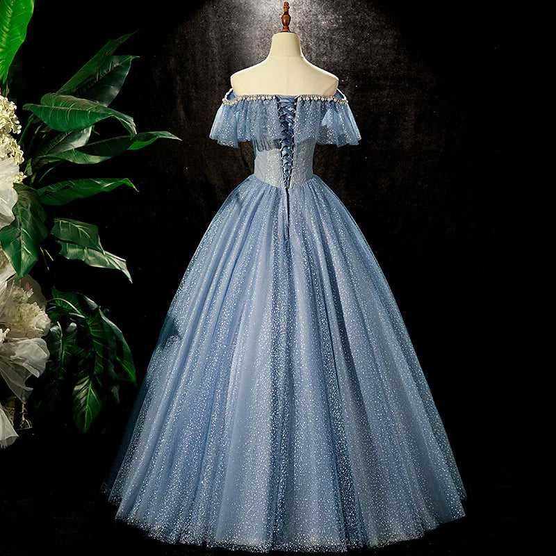 BXOXO Sky Blue Prom Dresses Beaded long Sexy Evening Dresses New Design Party gown Sequines Evening Vestidos