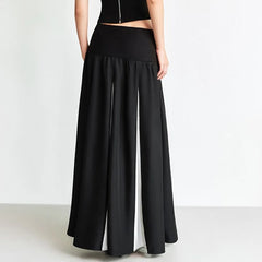 BXOXO Casual Loose Patchwork A-line Long Skirt Streetwear y2k High Waist Skirts for Women Korean Fashion Ladies Bottoms Summer