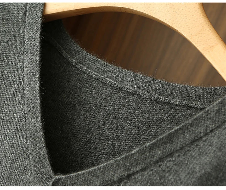 Bxoxo Cashmere Vest Ladies New 100%Pure Wool Knit Waistcoat Spring V-Neck Large Size Sweater Wild Sleeveless Vest Solid Loose Top