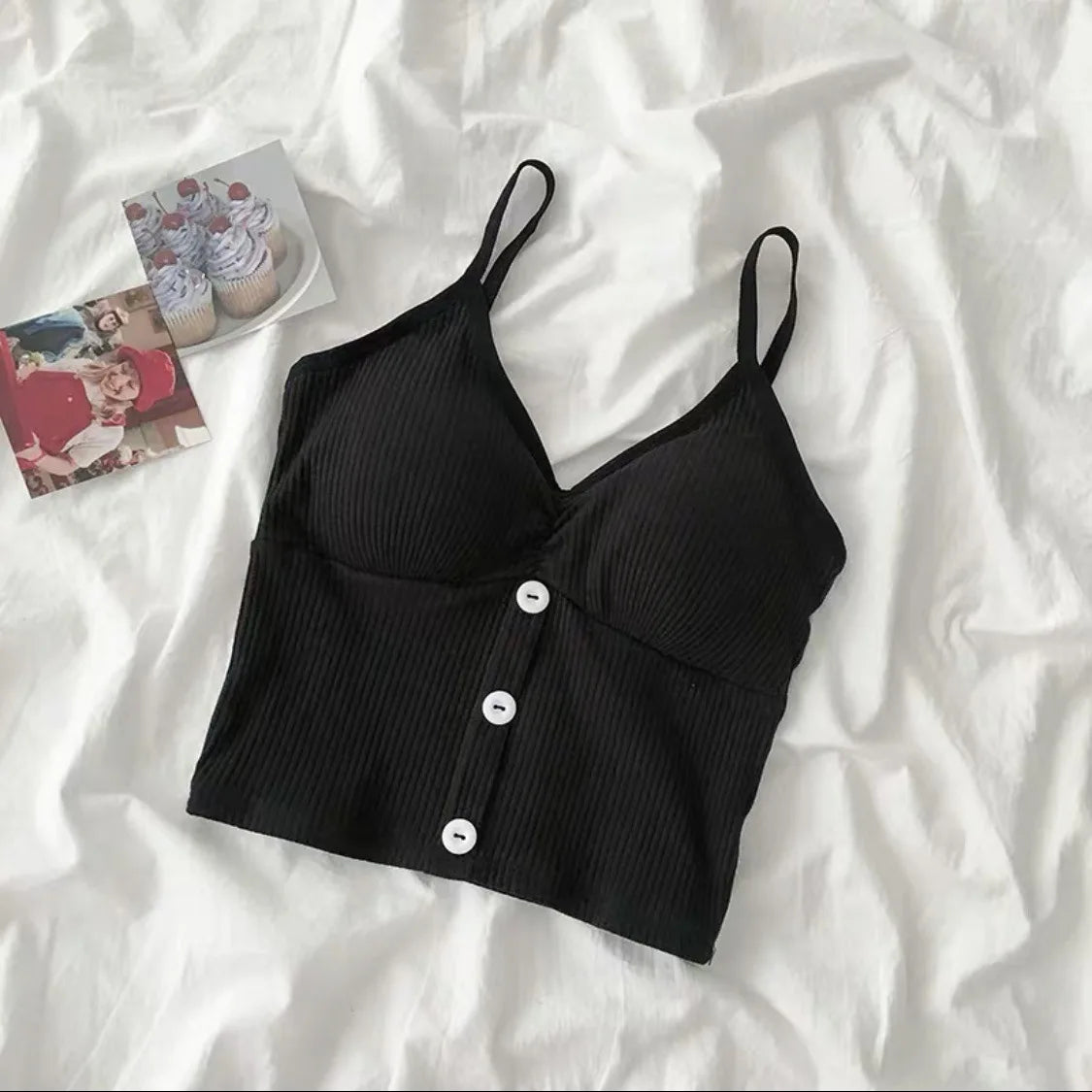 Bxoxo Women Summer Elastic Tank Top Crop Camisole Sleeveless T Shirt Spaghetti Vest Knitted Camis Female Vest Tops White Black