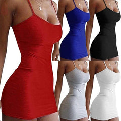 BXOXO Summer Street Bodycon Dress Sexy Short Dress Nightclub Dress for Women Tight-Fitting Wrap Hip Over-The-Knee Sleeveless Dresses