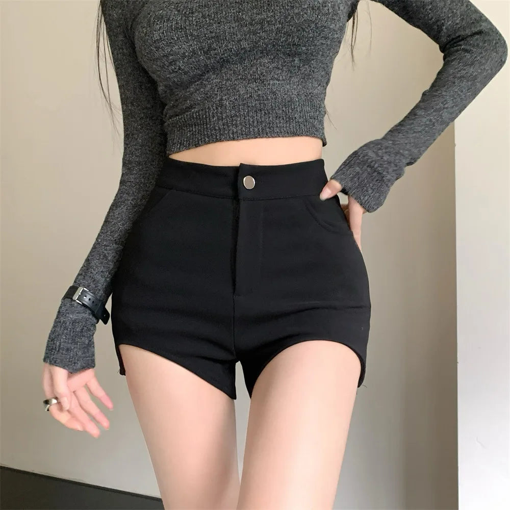 BXOXO Woman Denim Shorts Summer Elastic Jeans Short Women Streetwear Mujer Short Pants Femme Hot Girls Clothing Black