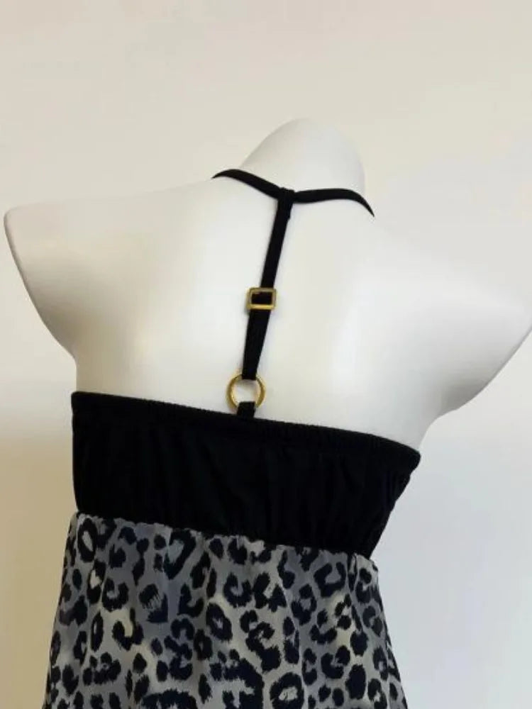 BXOXO Women Clothing Summer Crop Tops 2024 Ropa Mujer Halter Backless TLoose Vest Sweet Korean Camis Korean Leopard Print Sexy Tanks