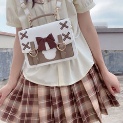 BXOXO Harajuku Lolita Shoulder Bag Women Japanese Kawaii Bowknot Female Messenger Bag Cute Womens Handbag Satchel Pouch