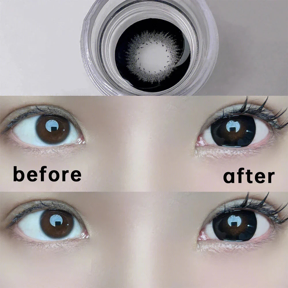 BXOXO 2pcs/Pair Contact Lenses Fast Shipping Big Black Lenses for Eyes Beauty Pupils Comestic Eye Color Lens 14.5mm/14.2mm