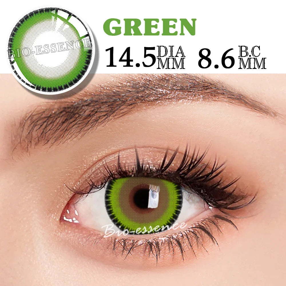 BXOXO Green Lenses 1 Pair Colored Contact Lenses for Eyes Anime Accessories Anime Lenses Cosplay Lenses Halloween