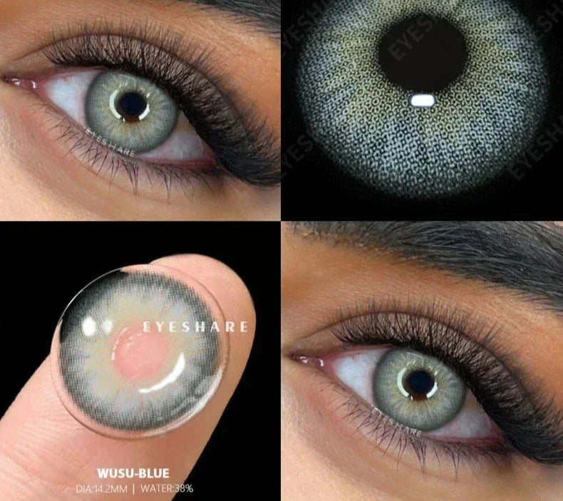 BXOXO 2pcs Colored Contact Lenses For Eyes Natural Blue Eye Lenses Gray Pupils Lens Yearly Fashion Green Contacts Black Lens HOT
