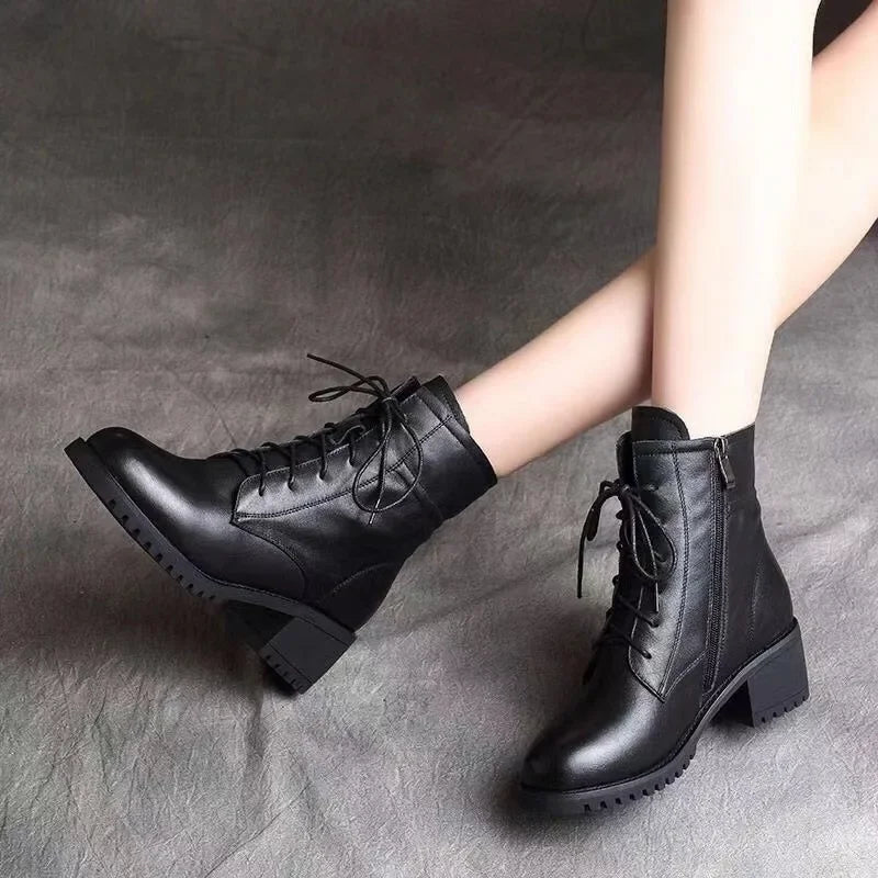 BXOXO High Quality Ladies Shoes Side Zipper Women's Boots Fashion Cross-tied Modern Boots Women Hot Sale Plus Size Ankle Boots