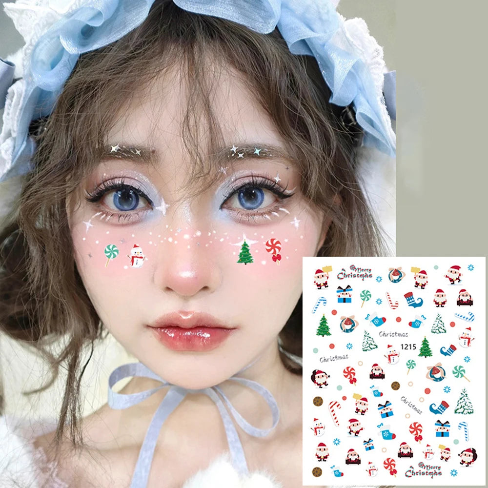 BXOXO Fashon Butterfly Face Stickers Pearl Temporary Tattoo Stickers Waterproof Glitter Eyeshadow Body for Festival Makeup