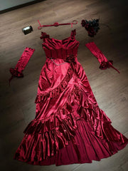 BXOXO Sexy Mermaid Spaghetti Straps Burgundy Christmas Dress Velvet Prom Dresses Birthday Outfits HOT1171