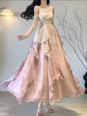 BXOXO Sexy Mermaid Spaghetti Straps Ombre Pink Chiffon Dress Long Prom Dresses Birthday Outfits HOT1173