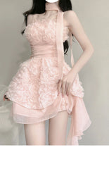 BXOXO Cute A line Spaghetti Straps Pink Chiffon Short Birthday Dresses Birthday Outfits HOT1183