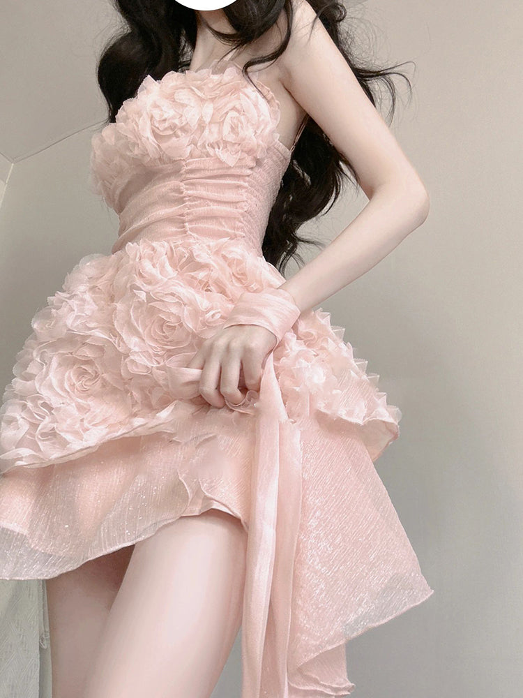 BXOXO Cute A line Spaghetti Straps Pink Chiffon Short Birthday Dresses Birthday Outfits HOT1183