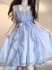 BXOXO - French Ball Gown Square Neckline Short Blue Lolita Dresses Party Dress Birthday Outfits HOT1206