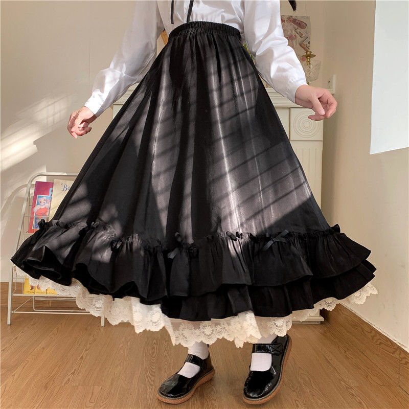 BXOXO - Layered Vintage Style Ruffled Pleated Skirt