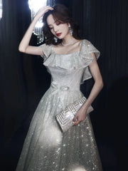 BXOXO Customized Starry Evening Dress Female 2025 New Elegant Banquet Super Fairy Wedding Party Vestidos Celebrity Silver Long Slim Pr