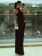 BXOXO Irregular Women Elegant 2 Piece Set o-Neck Sleeveless Bodysuits+Stretch Skinny Skirts Hot Girl Street Hipster Outfits