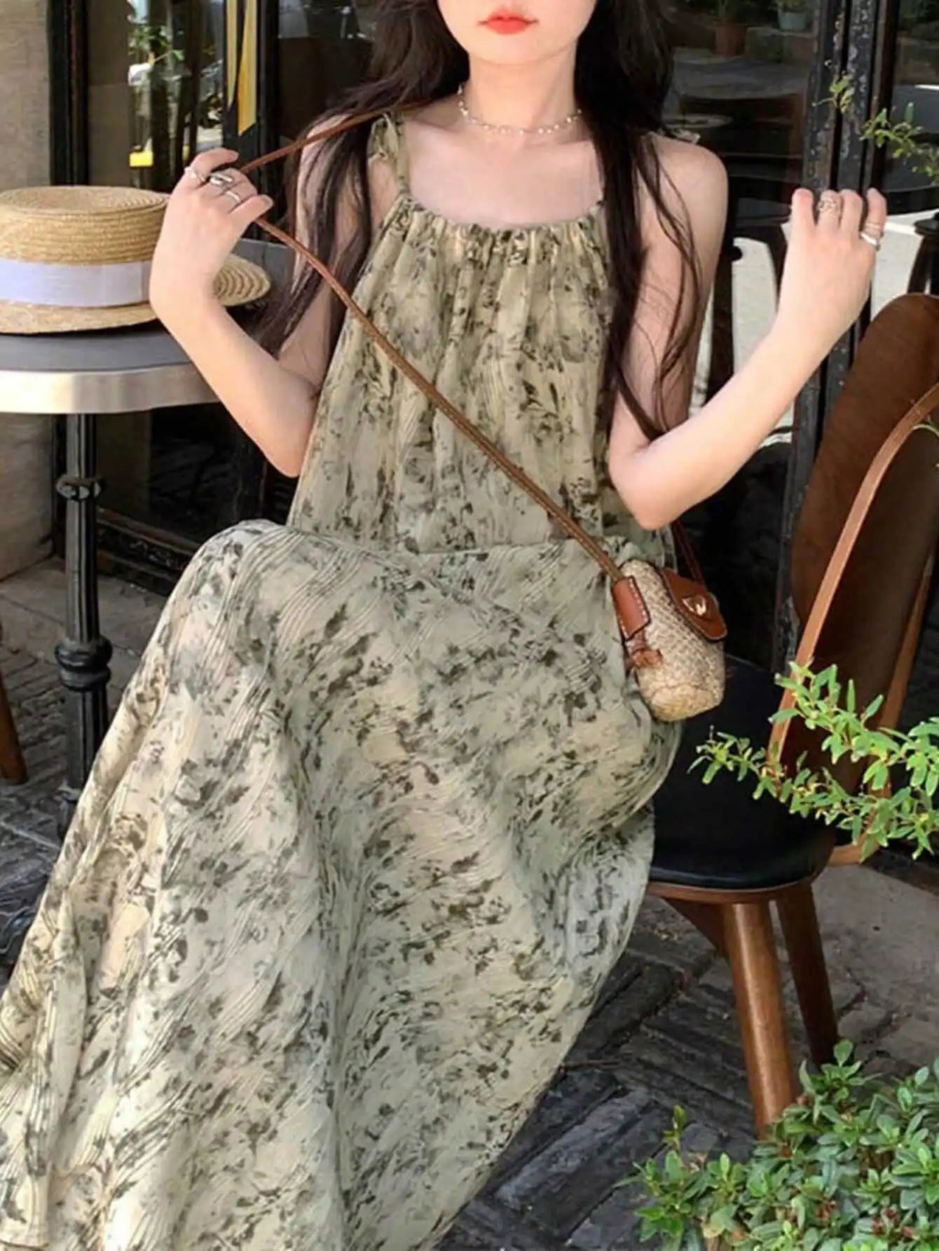 Bxoxo Retro Watercolor Floral Print Maxi Dr Women's Summer Vaion Beach Date Gown Svel A-Line Dr Casual Sle