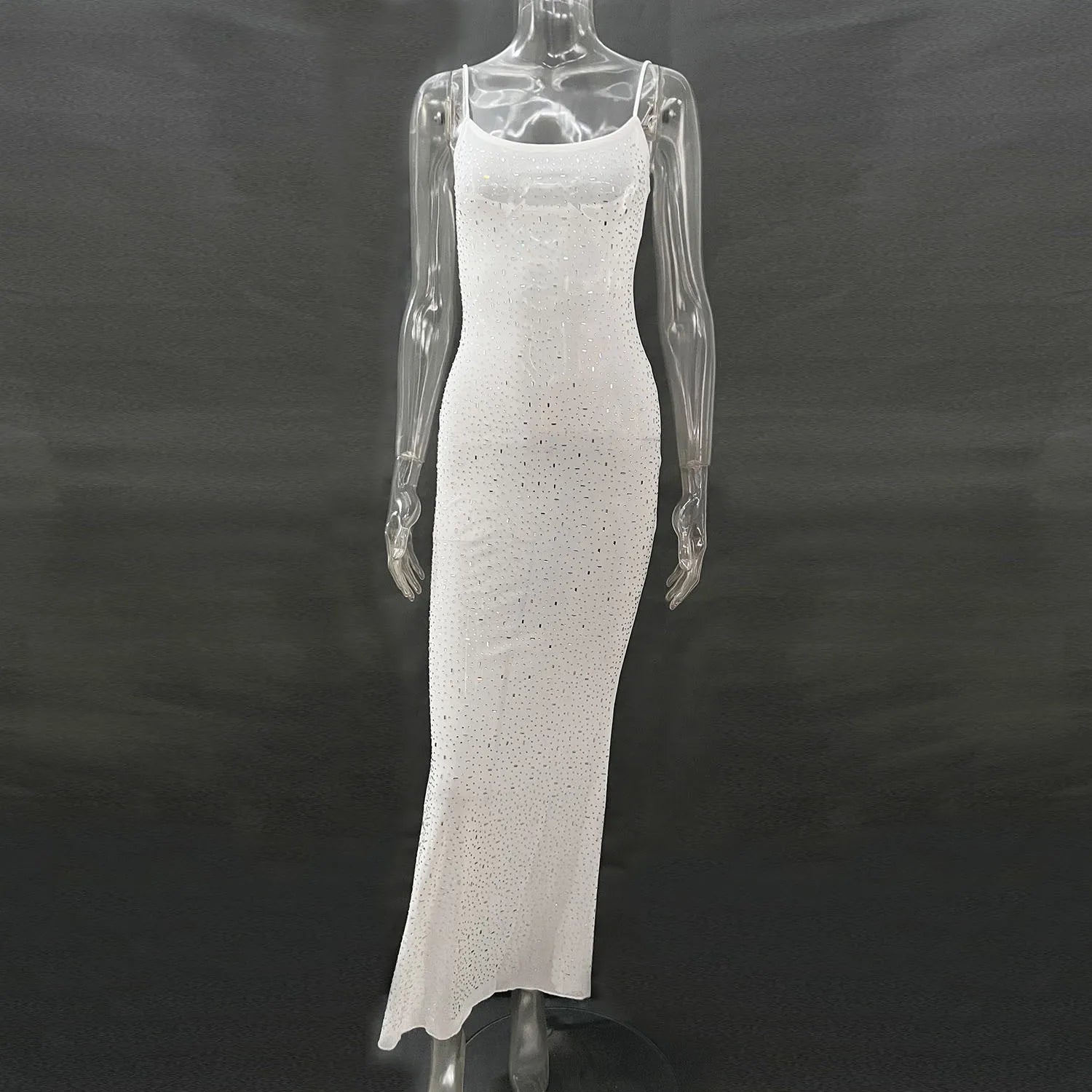 Bxoxo Elegant Sequin Female Maxi Dress Fashion Glitter High Waist Bodycon Sexy Diamond Backless Birthday Evening Outfits