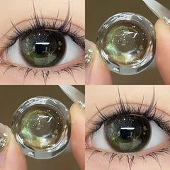 BXOXO 1Pair Blue Green Colour Contacts Lenses  Prescription Myopia Gray Eye Lenses Beauty Pupil Makeup Soft Lenses