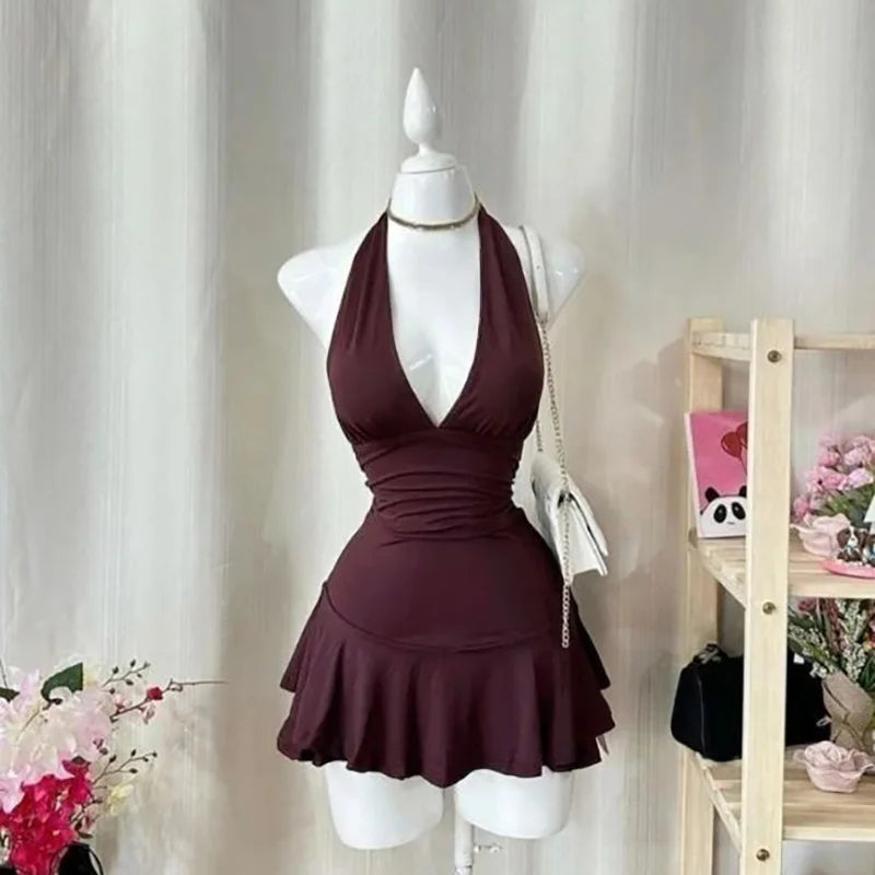 BXOXO Spice Girls Lace Y2k Sling dress Harajuku Graphic Print Grunge Goth Skirt Punk Streetwear Hip Hop Retro Fashion Casual Frock EMO